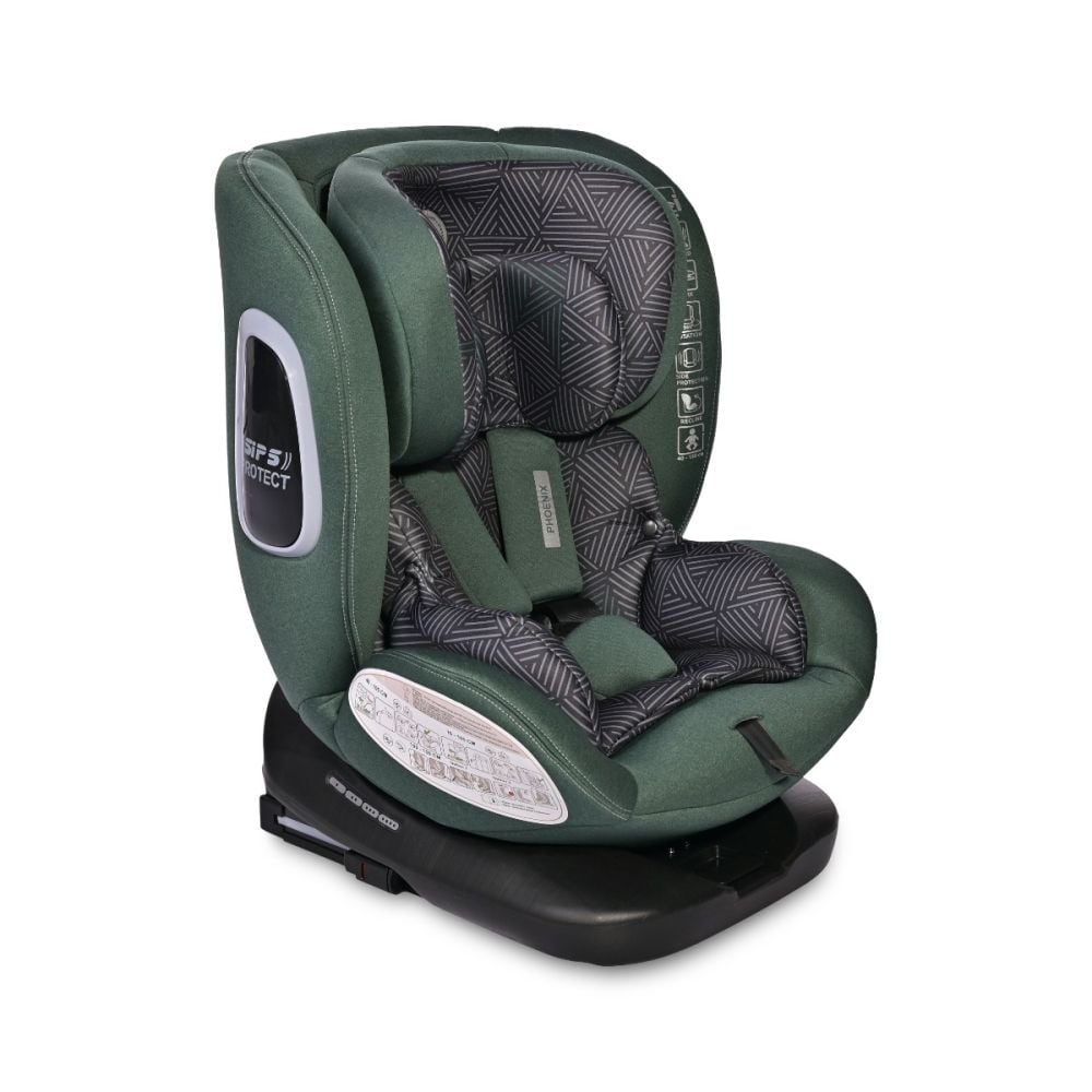 Scaun auto, Lorelli Phoenix, i-Size, Isofix, rotativ, 0 luni-12 ani, 40-150 cm, Green Pine