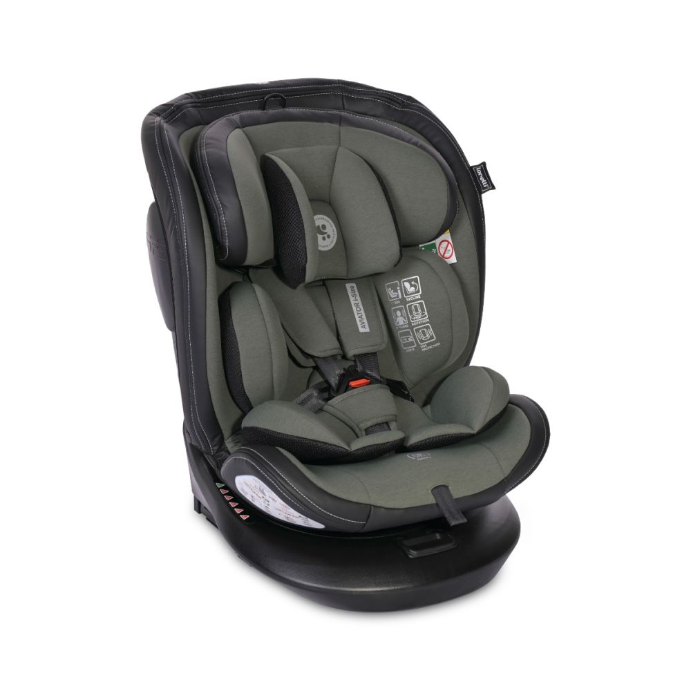 Scaun auto, Lorelli Aviator, Isofix, i-Size, 0 luni-12 ani, 40-150 cm, Green
