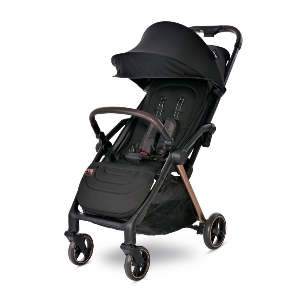 Carucior pentru nou-nascut autofold, Lorelli Loret, ultra-light, pana la 22 kg, Black Jasper
