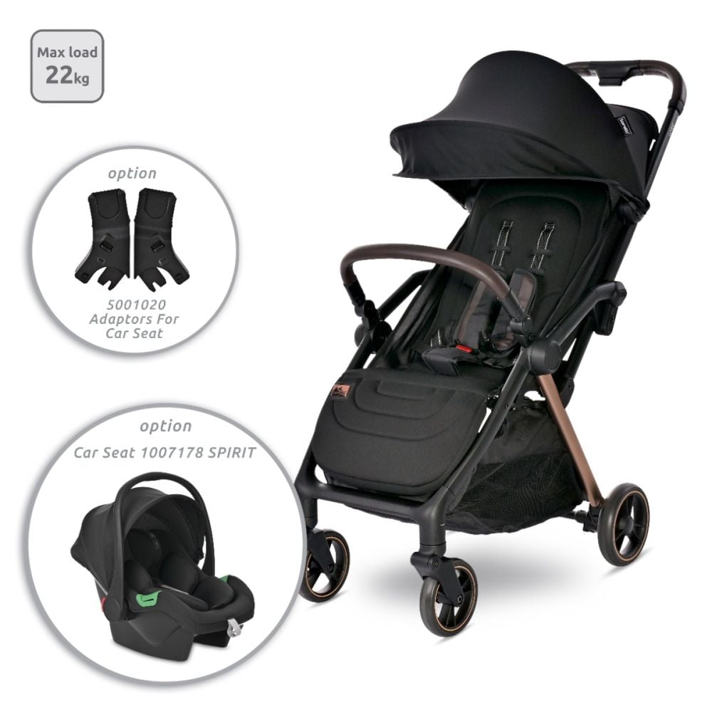 Carucior pentru nou-nascut autofold, Lorelli Loret, ultra-light, pana la 22 kg, Black Jasper
