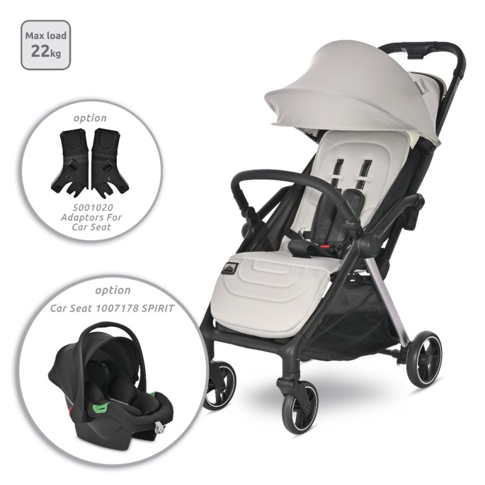 Carucior pentru nou-nascut autofold, Lorelli Loret, ultra-light, pana la 22 kg, Grey Jasper