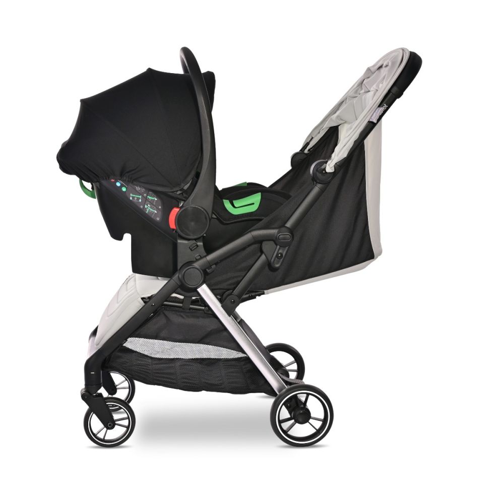 Carucior pentru nou-nascut autofold, Lorelli Loret, ultra-light, pana la 22 kg, Grey Jasper