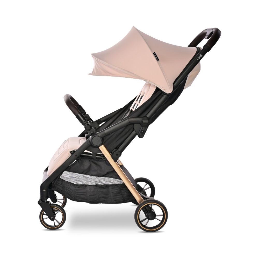 Carucior pentru nou-nascut autofold, Lorelli Loret, ultra-light, pana la 22 kg, Beige