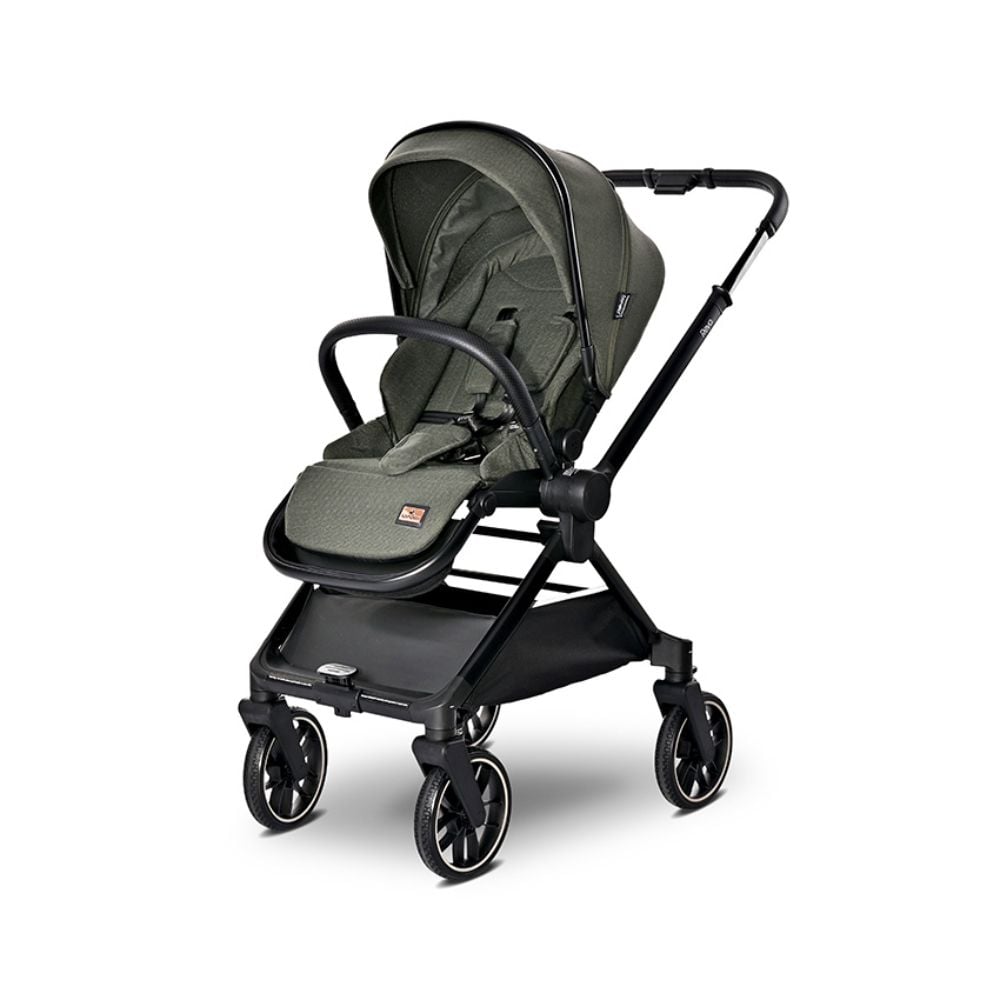 Carucior 3 in 1, Lorelli Reya, maner reversibil, pana la 22 kg, Green