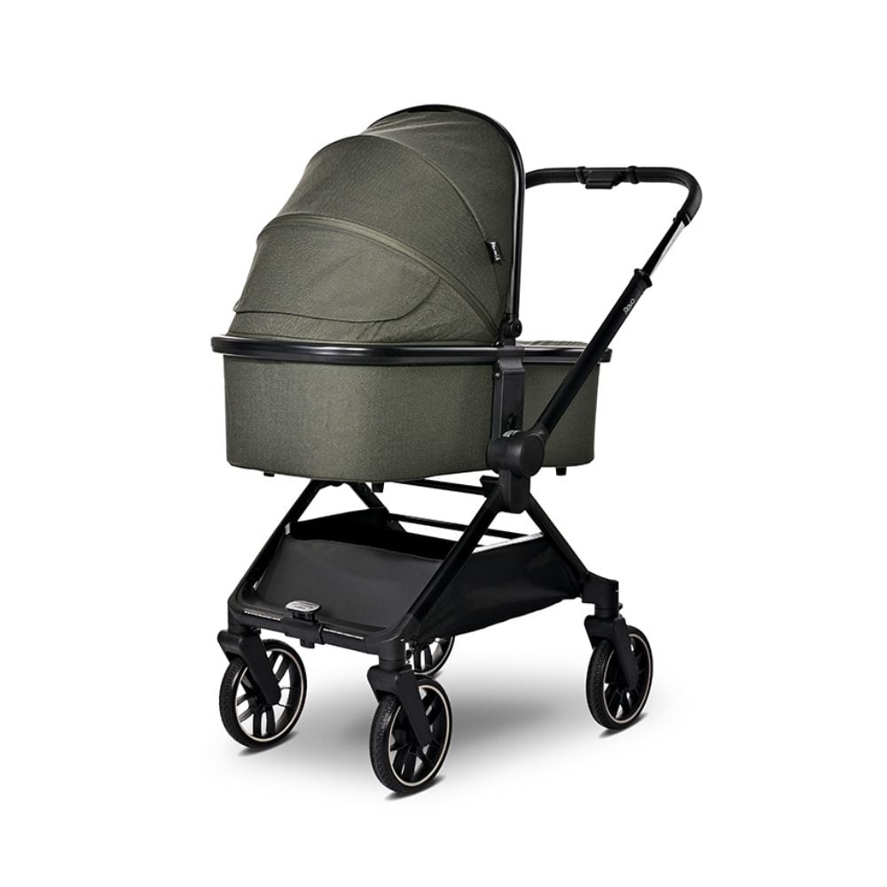 Carucior 3 in 1, Lorelli Reya, maner reversibil, pana la 22 kg, Green