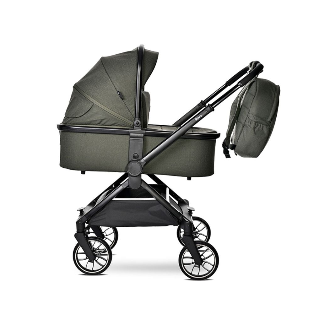Carucior 3 in 1, Lorelli Reya, maner reversibil, pana la 22 kg, Green
