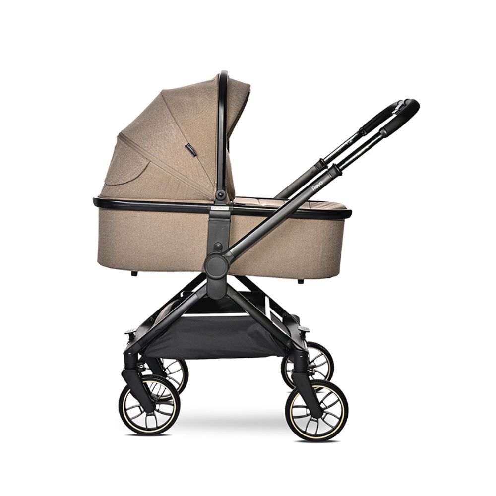 Carucior 3 in 1, Lorelli Reya, maner reversibil, pana la 22 kg, Brown