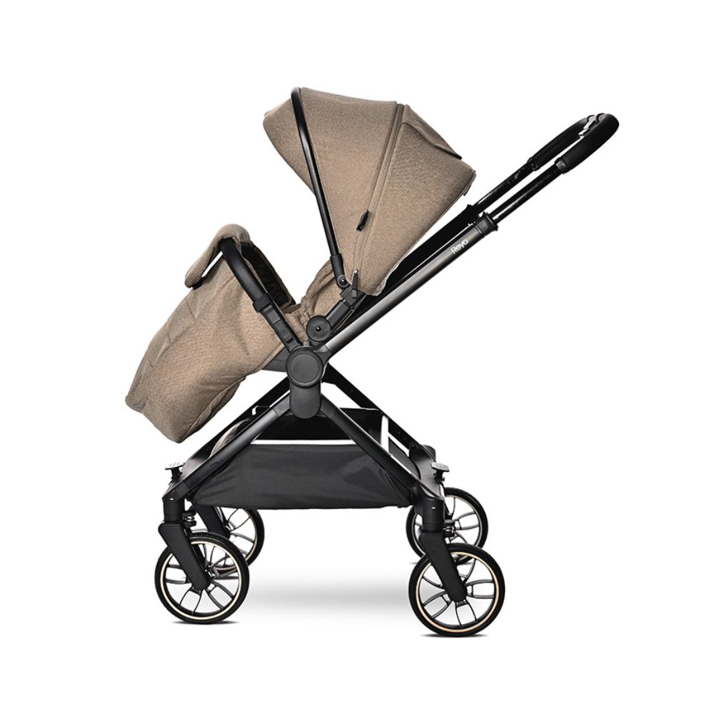 Carucior 3 in 1, Lorelli Reya, maner reversibil, pana la 22 kg, Brown