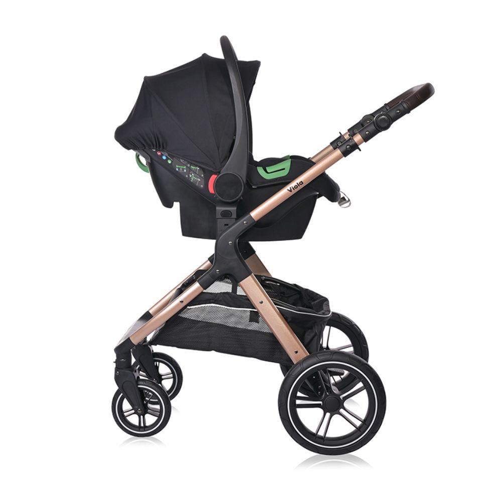 Carucior Lorelli Viola, Cos auto inclus, set adaptori, pana la 22 kg, Pearl Beige