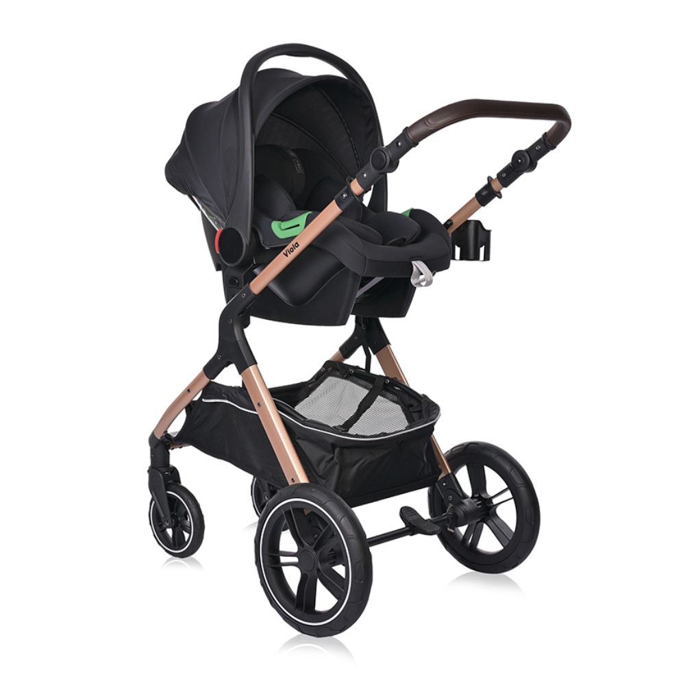 Carucior Lorelli Viola, Cos auto inclus, set adaptori, pana la 22 kg, Pearl Beige