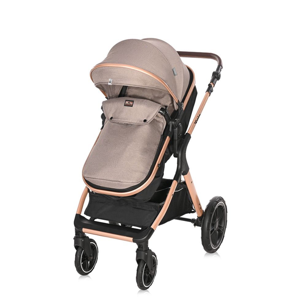 Carucior Lorelli Viola, Cos auto inclus, set adaptori, pana la 22 kg, Pearl Beige
