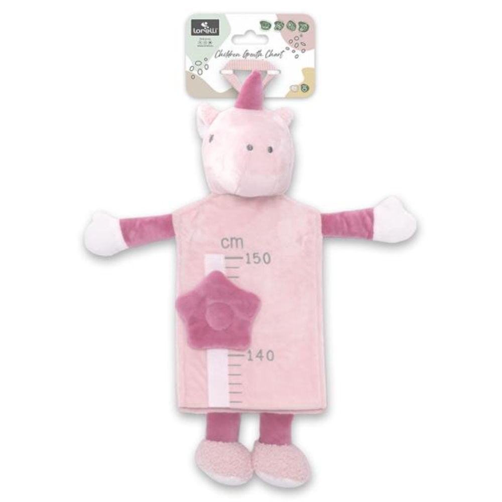 Taliometru din plus, Lorelli, scala de masurare de la 60 la 150 cm, 0 luni+, Unicorn Pink