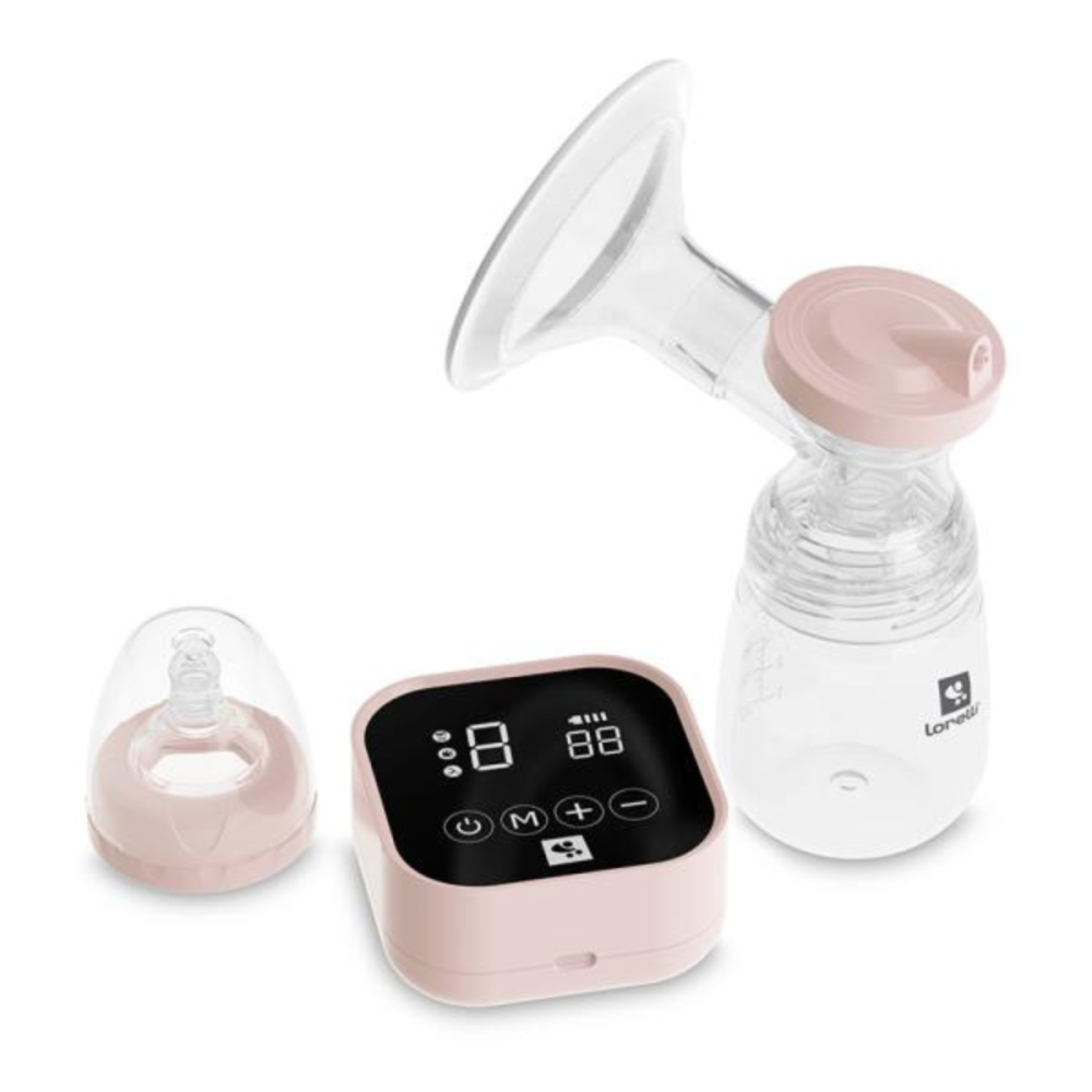 Pompa de san electrica, Lorelli Lea, 4 moduri de operare, functie masaj, 9 niveluri de aspiratie, 180 ml, Pink