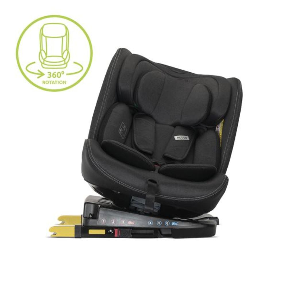 Scaun auto, Lorelli Rodeo, I-Size, Isofix, rotativ, 0 luni-12 ani, 40-150 cm, Black