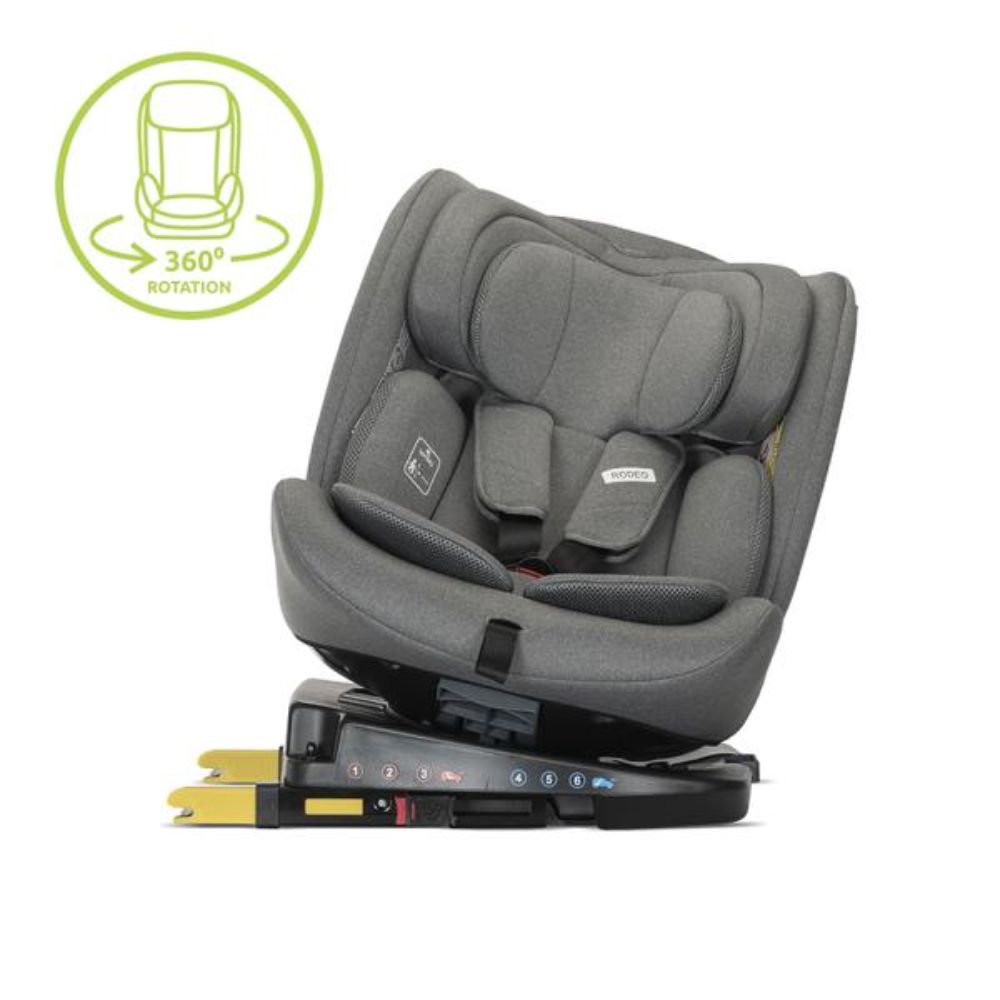 Scaun auto, Lorelli Rodeo, I-Size, Isofix, rotativ, 0 luni-12 ani, 40-150 cm, Grey