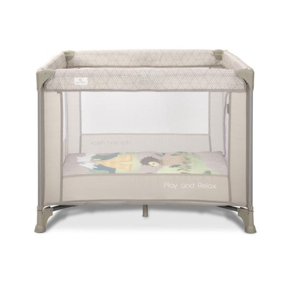 Tarc de joaca, Lorelli Play N Relax, 100 x 100 x 75 cm, deschidere laterala, geanta de transport, Beige Camping