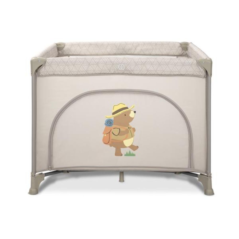 Tarc de joaca, Lorelli Play N Relax, 100 x 100 x 75 cm, deschidere laterala, geanta de transport, Beige Camping