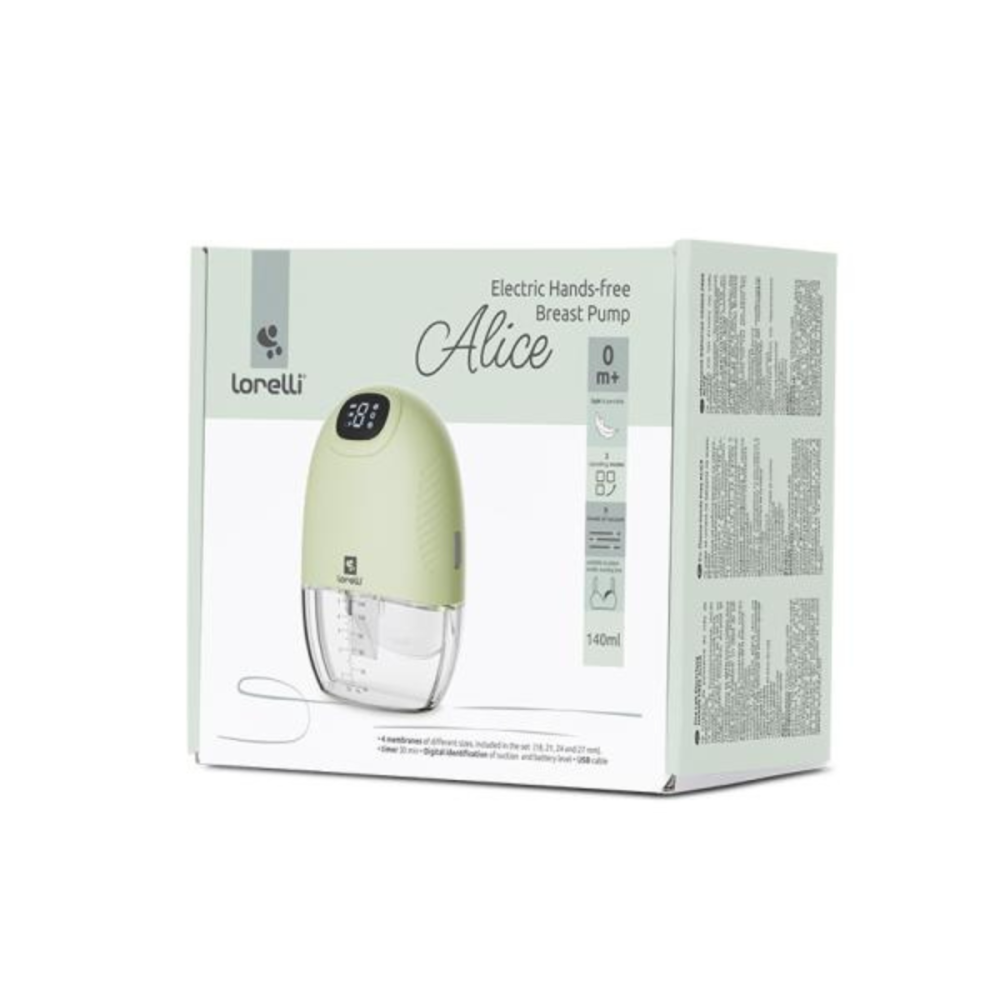 Pompa de san electrica portabila, Lorelli Alice, hands free, 3 moduri de operare, functie masaj, 9 niveluri, cu accesorii incluse, 140 ml, Pink