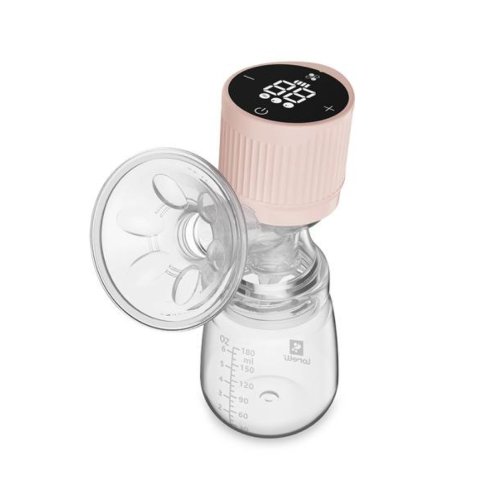 Pompa de san electrica, Lorelli Lila, 3 moduri de operare, functie masaj, 15 niveluri de aspiratie, 180 ml, Pink