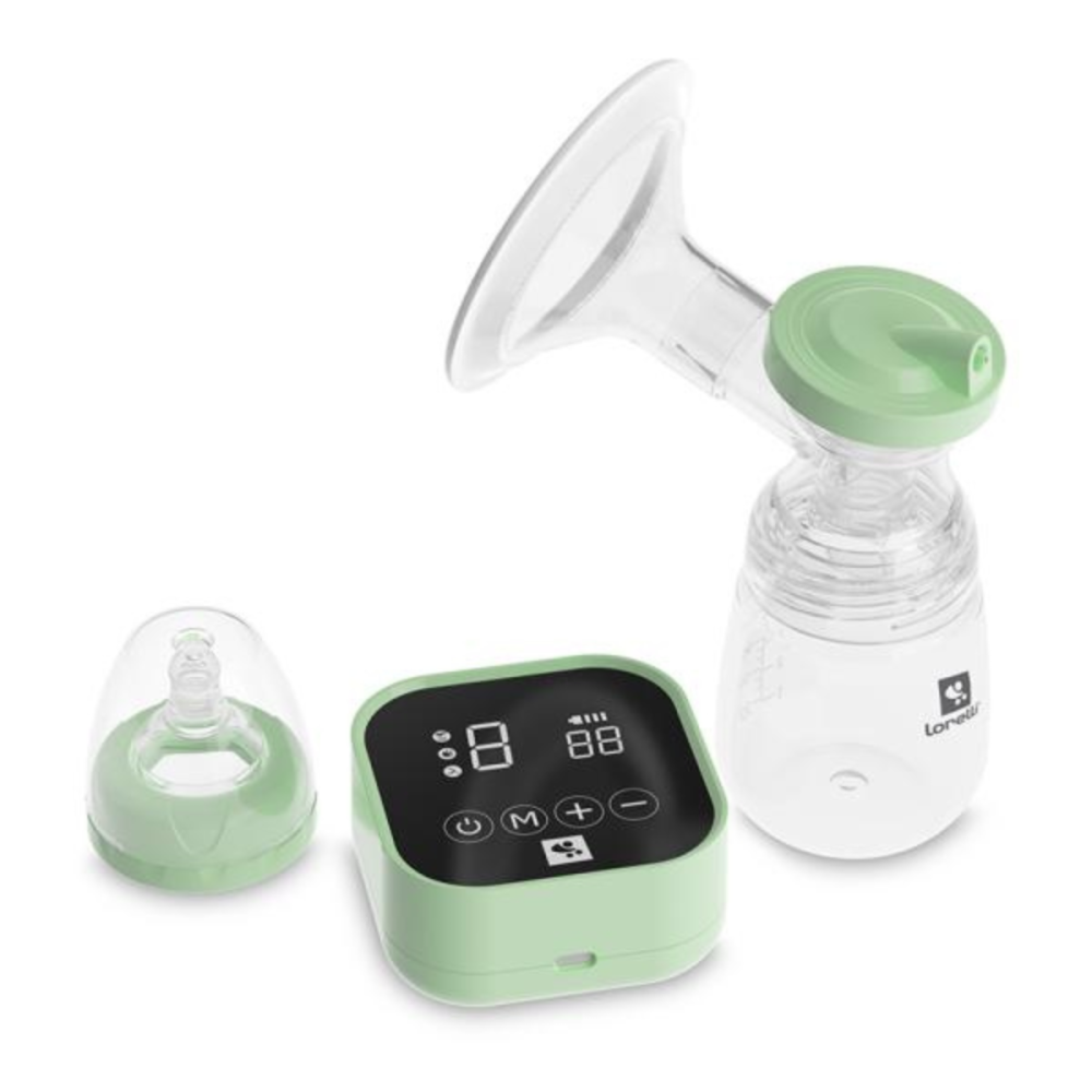 Pompa de san electrica, Lorelli Lea, 4 moduri de operare, functie masaj, 9 niveluri de aspiratie, 180 ml, Green