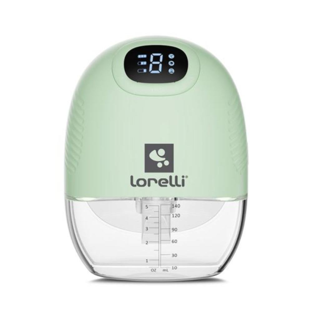 Pompa de san electrica portabila, Lorelli Alice, hands free, 3 moduri de operare, functie masaj, 9 niveluri, cu accesorii incluse, 140 ml, Green