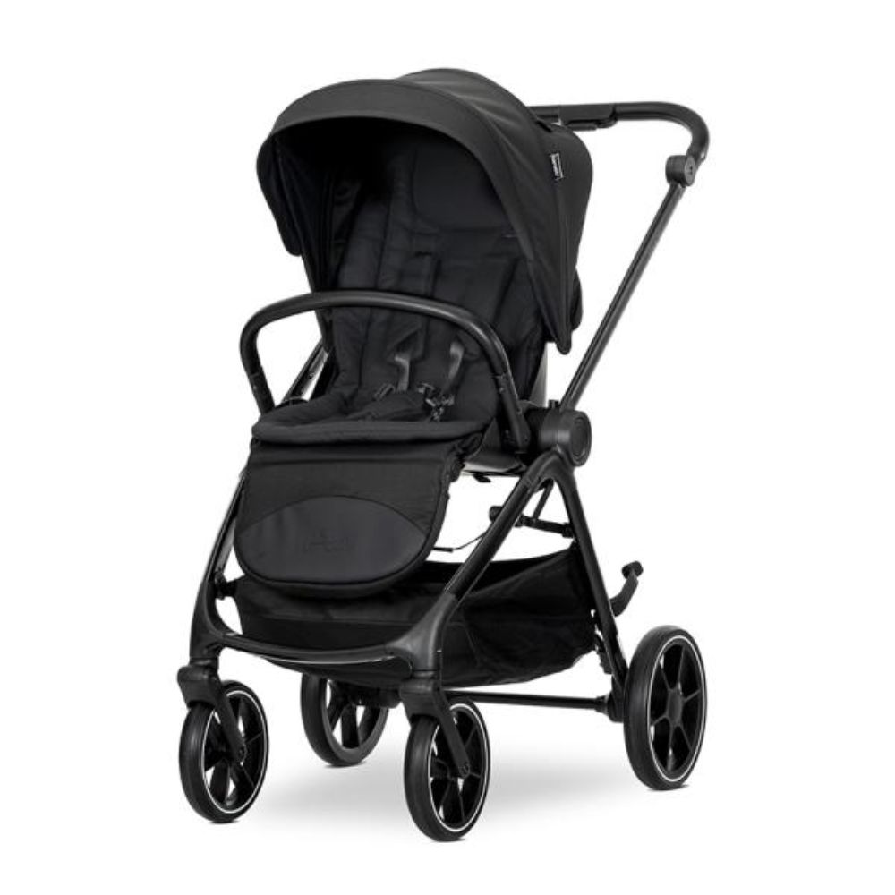 Carucior set 2 in 1, Lorelli Venice, cos landou individual, cadru din aluminiu, sezut reversibil, pana la 22 Kg, Black