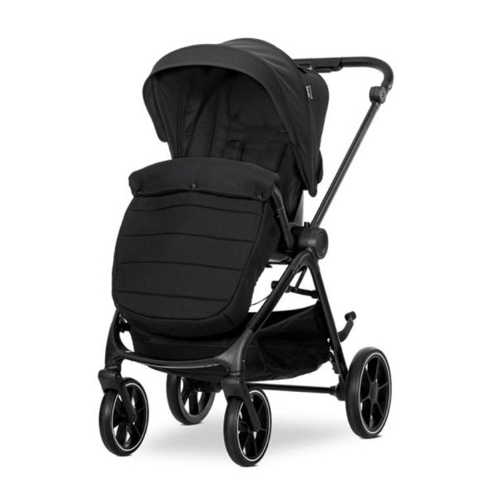 Carucior set 2 in 1, Lorelli Venice, cos landou individual, cadru din aluminiu, sezut reversibil, pana la 22 Kg, Black