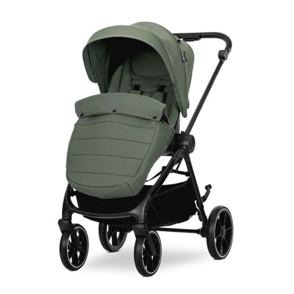 Carucior set 2 in 1, Lorelli Venice, cos landou individual, cadru din aluminiu, sezut reversibil, pana la 22 Kg, Green