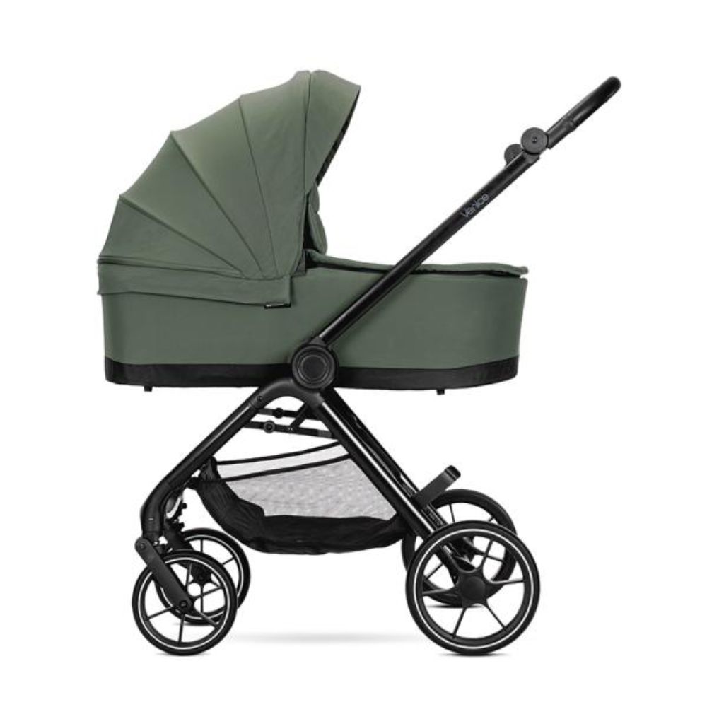 Carucior set 2 in 1, Lorelli Venice, cos landou individual, cadru din aluminiu, sezut reversibil, pana la 22 Kg, Green