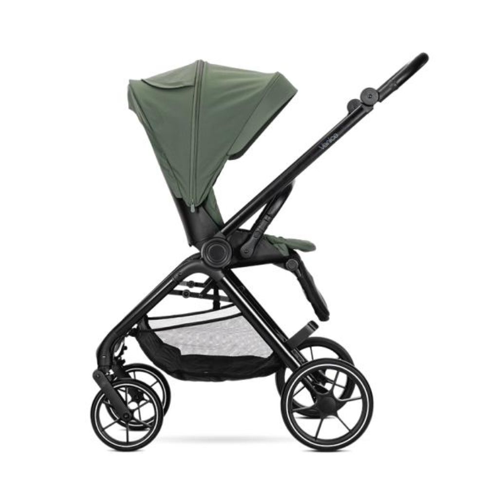 Carucior set 2 in 1, Lorelli Venice, cos landou individual, cadru din aluminiu, sezut reversibil, pana la 22 Kg, Green