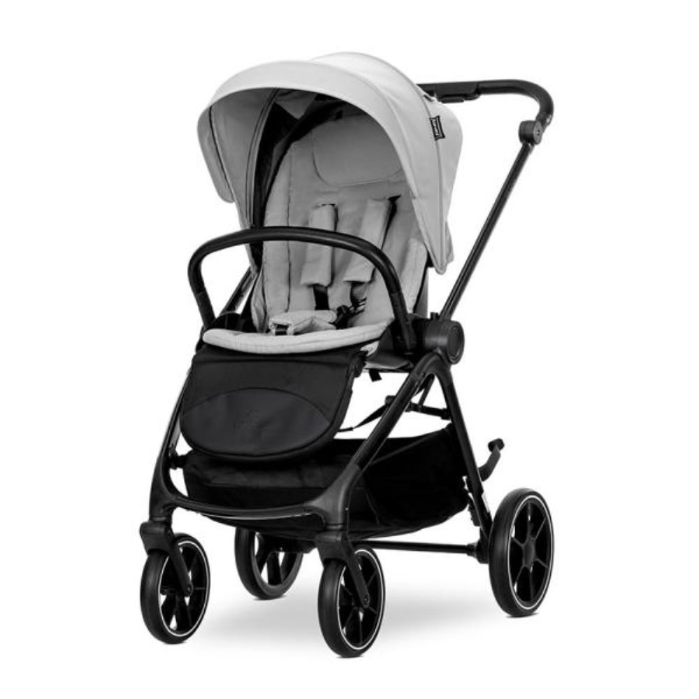 Carucior set 2 in 1, Lorelli Venice, cos landou individual, cadru din aluminiu, sezut reversibil, pana la 22 Kg, Grey