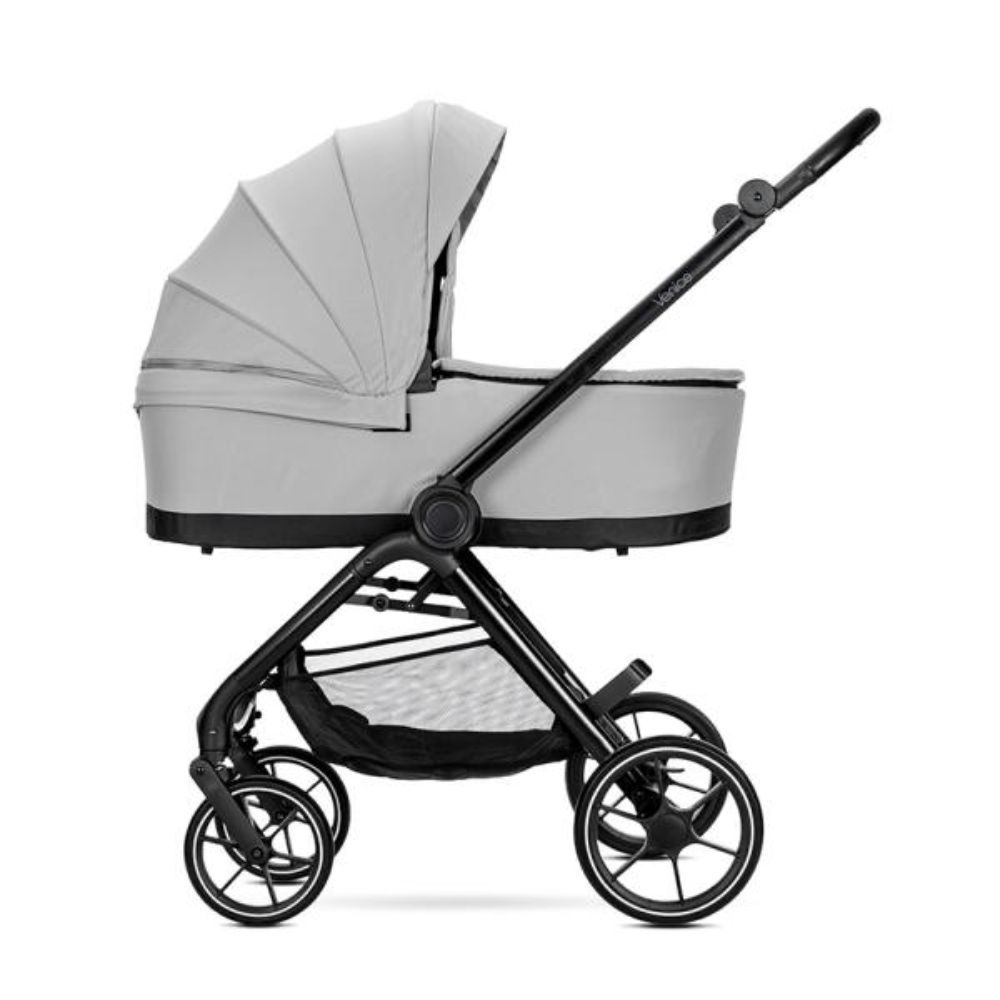 Carucior set 2 in 1, Lorelli Venice, cos landou individual, cadru din aluminiu, sezut reversibil, pana la 22 Kg, Grey