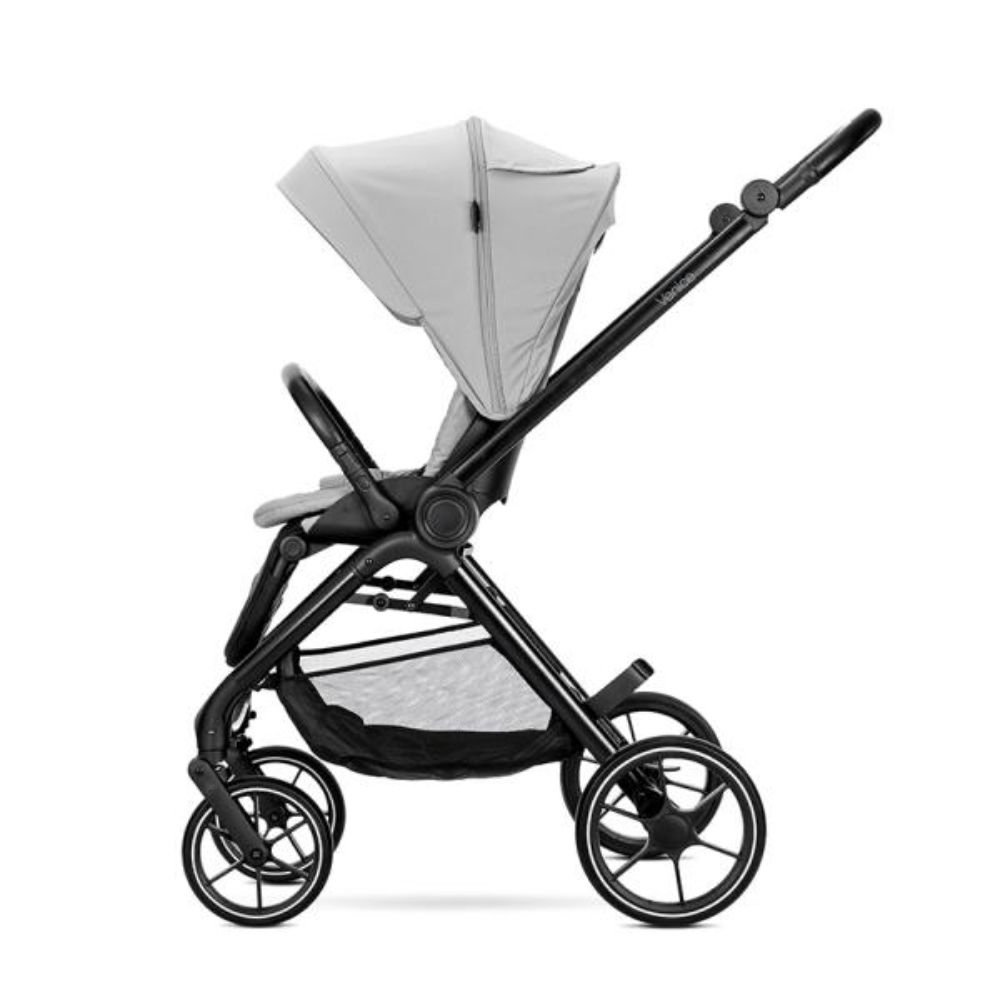 Carucior set 2 in 1, Lorelli Venice, cos landou individual, cadru din aluminiu, sezut reversibil, pana la 22 Kg, Grey