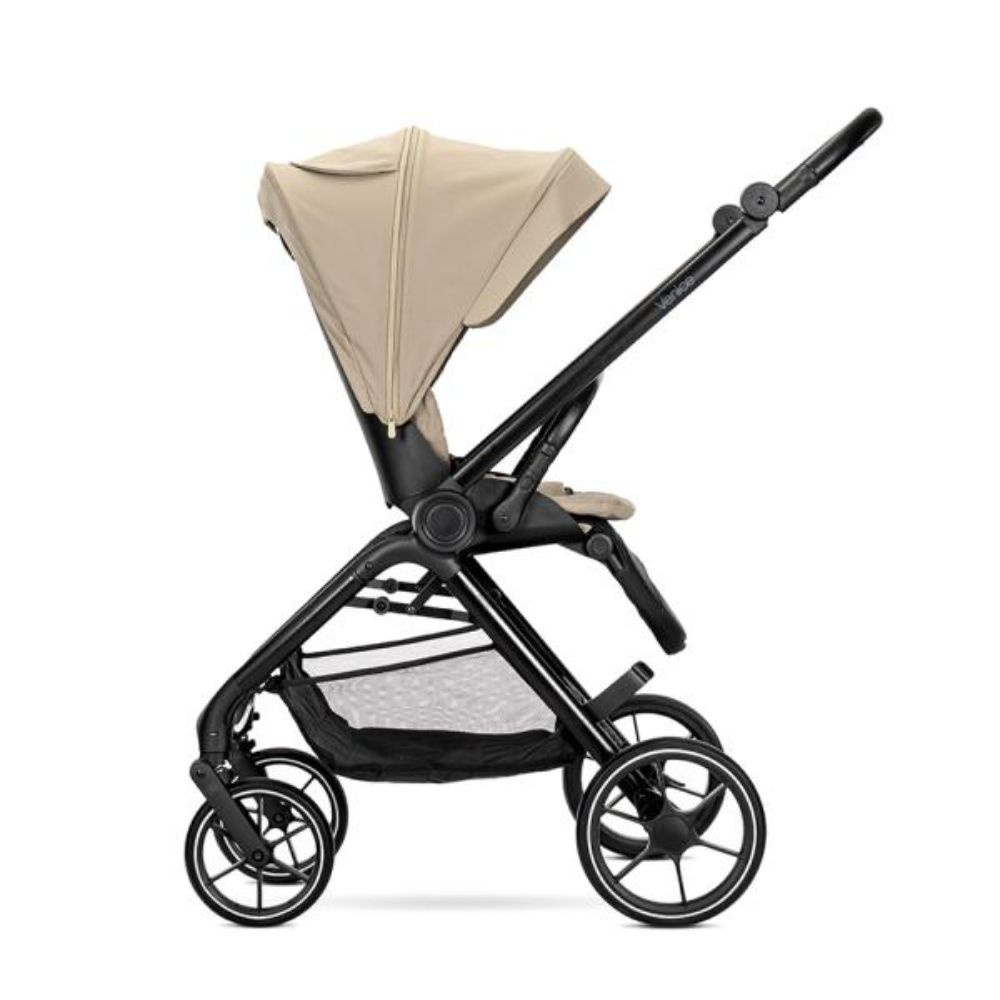 Carucior set 2 in 1, Lorelli Venice, cos landou individual, cadru din aluminiu, sezut reversibil, pana la 22 Kg, Beige