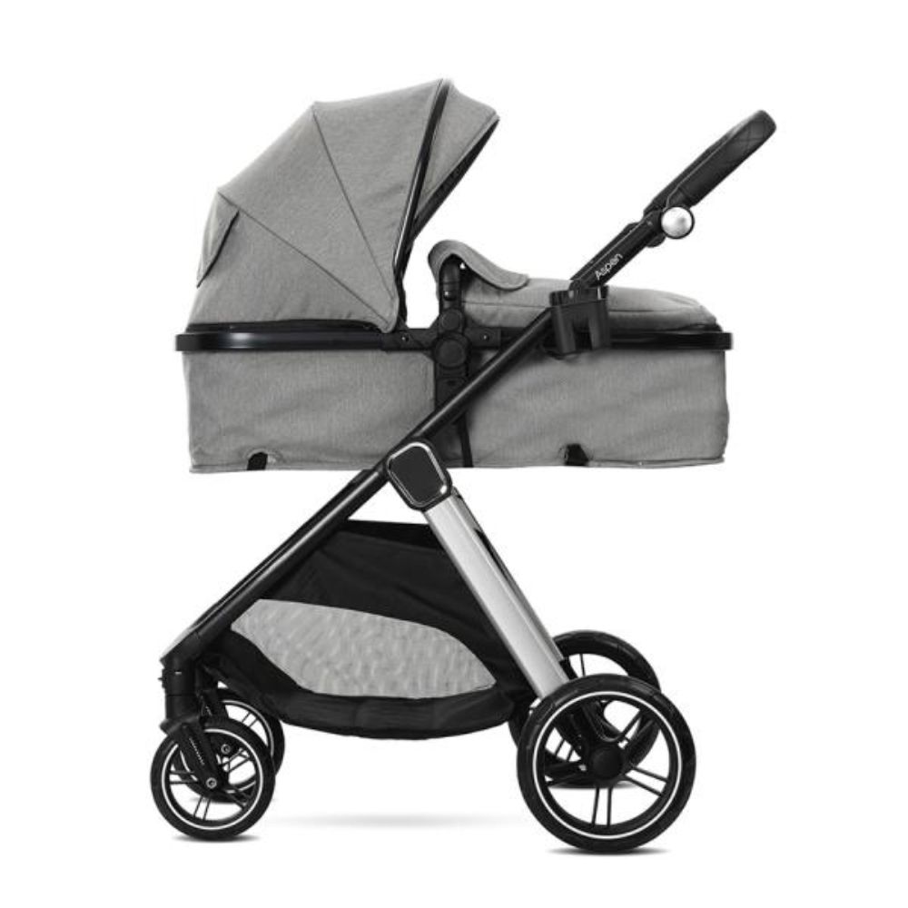 Carucior set 2 in 1, Lorelli Aspen, transformabil, set adaptori cos auto inclus, pana la 22 kg, Grey