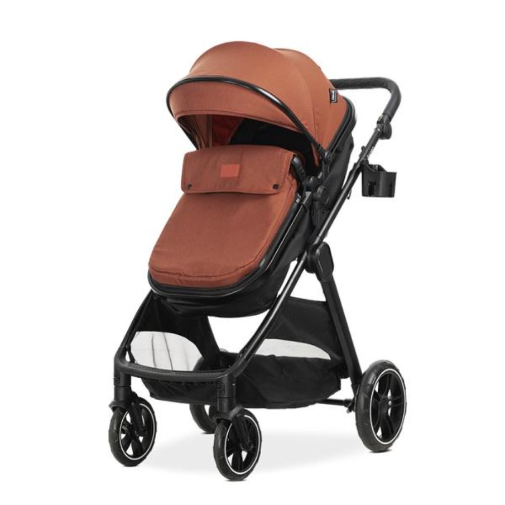 Carucior set 2 in 1, Lorelli Aspen, transformabil, set adaptori cos auto inclus, pana la 22 kg, Picante