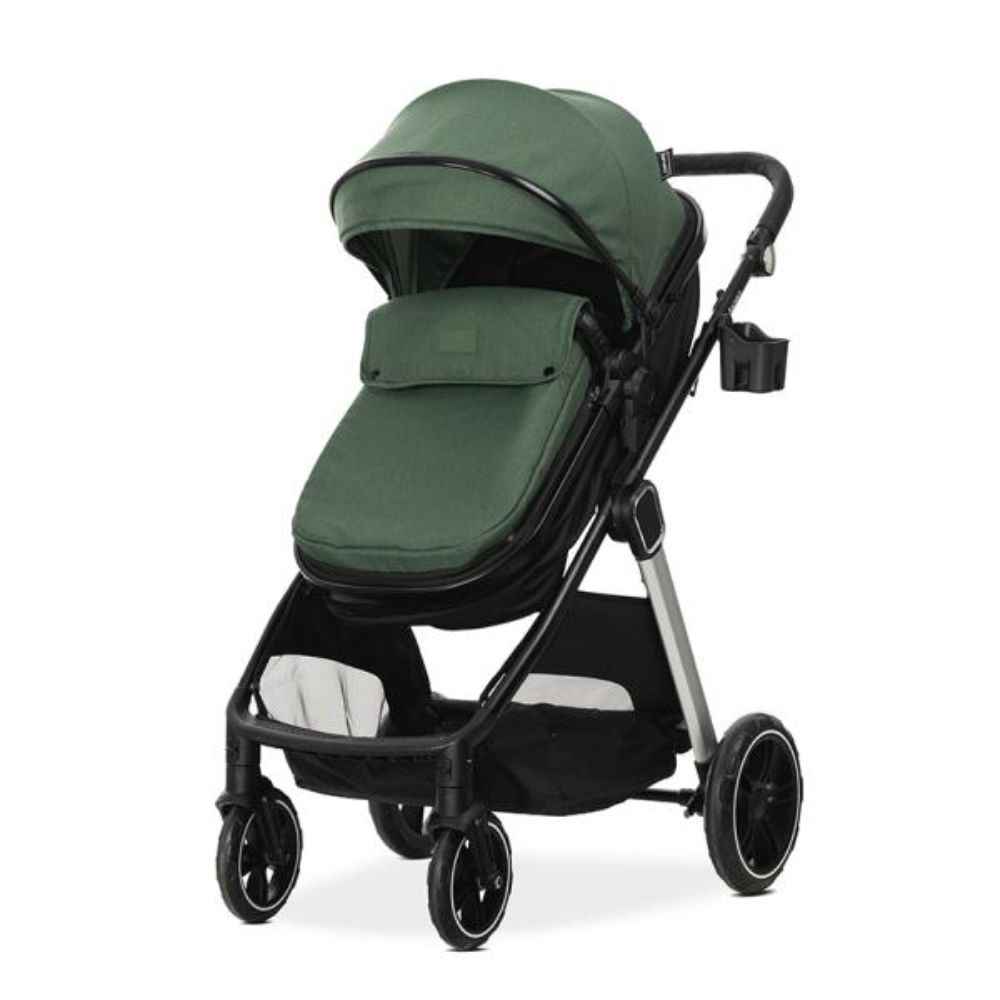 Carucior set 2 in 1, Lorelli Aspen, transformabil, set adaptori cos auto inclus, pana la 22 kg, Green