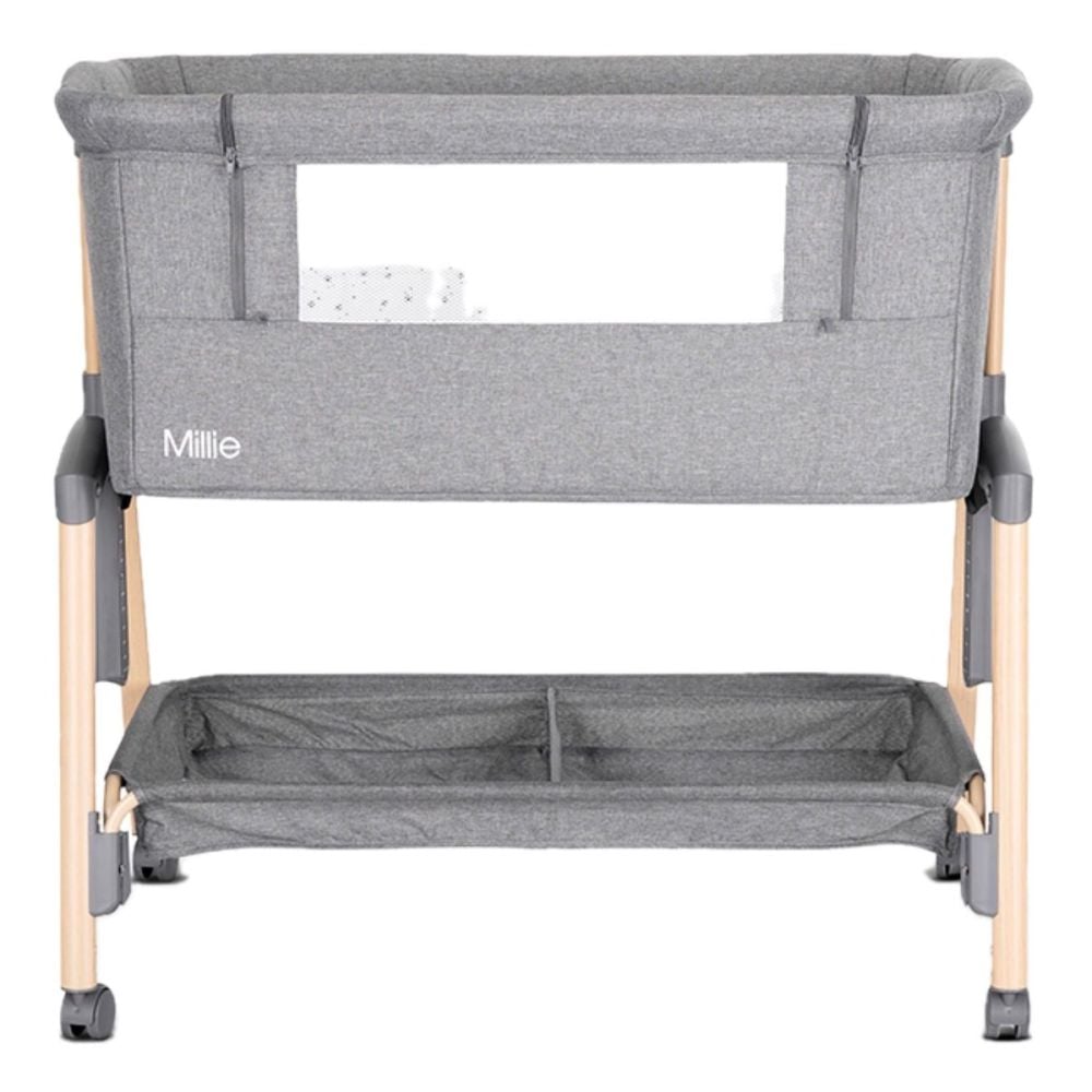 Patut Co Sleeper, Lorelli Millie, inaltime reglabila 7 pozitii, sistem antireflux, plasa de tantari, saltea inclusa, Grey