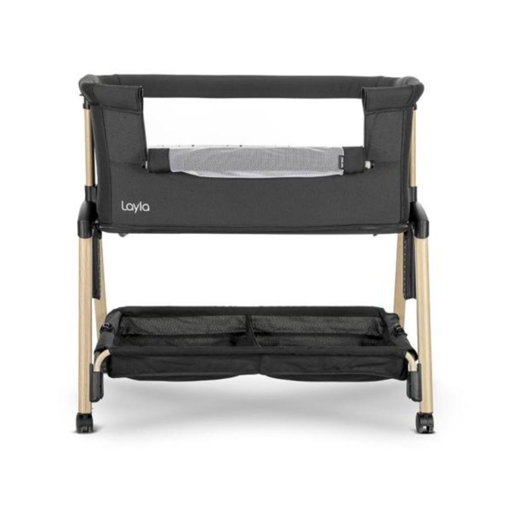 Patut Co sleeper copii, Lorelli Layla, 2 in 1, cu latura pliabila, reglabil pe inaltime, sistem anti-reflux, Black