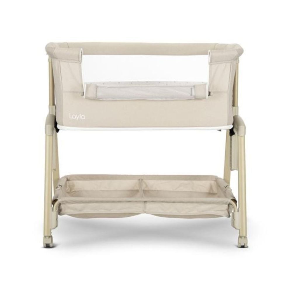 Patut Co sleeper copii, Lorelli Layla, 2 in 1, cu latura pliabila, reglabil pe inaltime, sistem anti-reflux, Beige