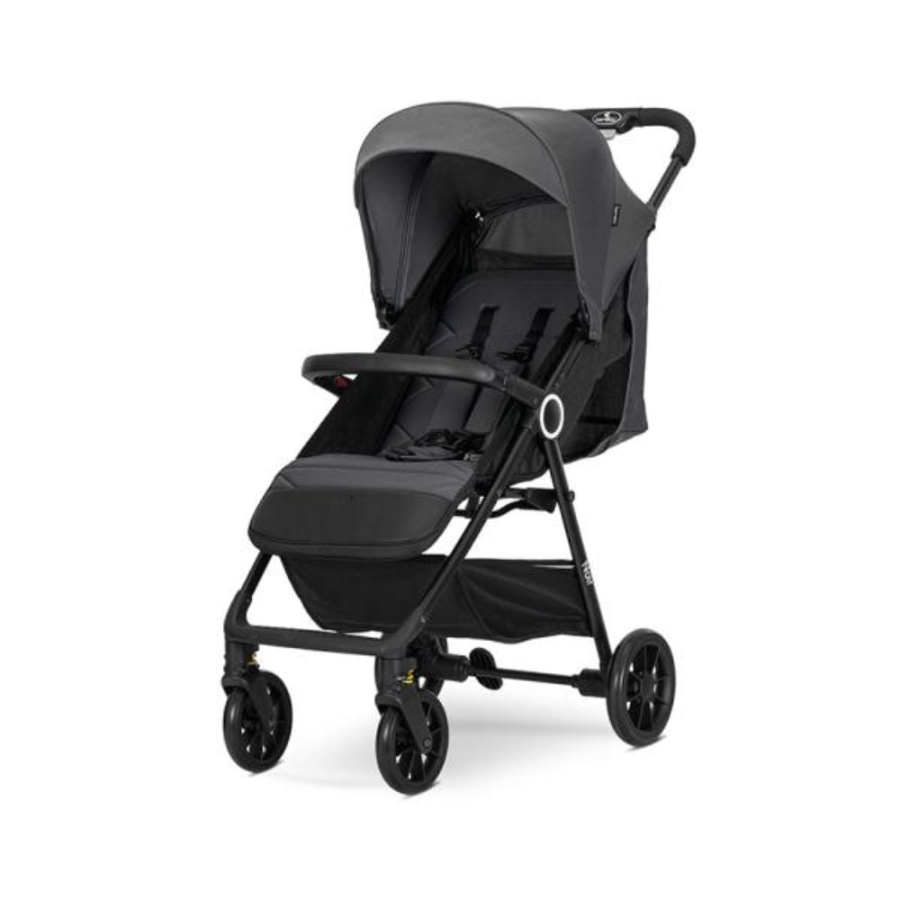 Carucior pentru nou-nascut, Lorelli Noir, sistem de pliere cu o singura mana, pana la 22 kg, Grey