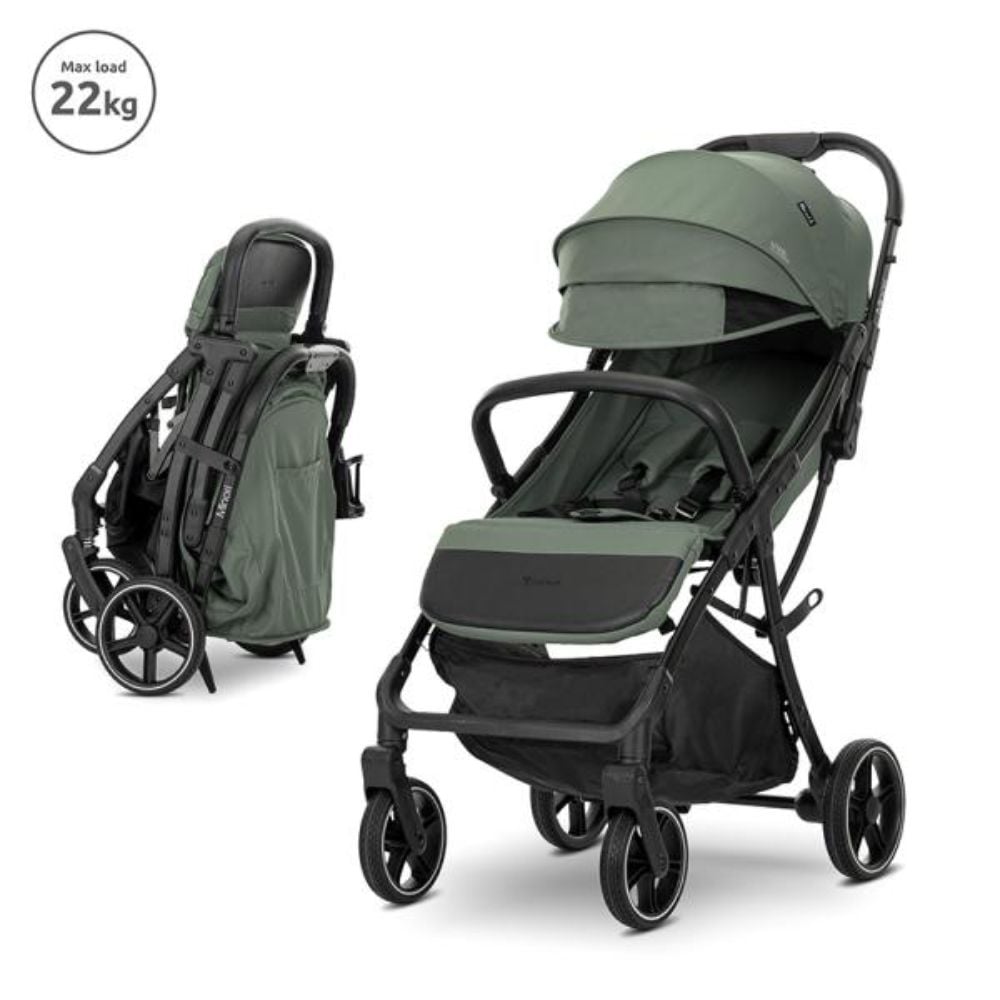 Carucior sport, Lorelli Minori, sistem de pliere cu o singura mana, spatar reglabil cu mecanism, husa textila UV 50+, Green