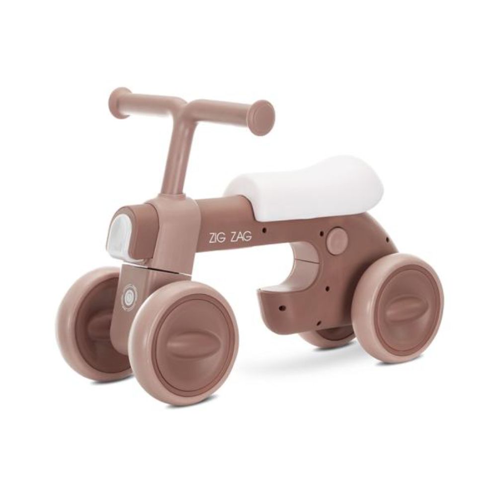 Bicicleta de echilibru, Lorelli Zig Zag, scaun reglabil 2 pozitii, cadru usor si stabil, lumini si muzica, Mellow Rose