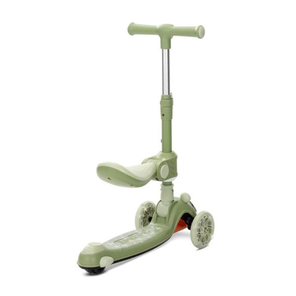 Trotineta pliabila, Lorelli Swiftie, pana la 50 kg, roti din silicon cu leduri colorate, Green