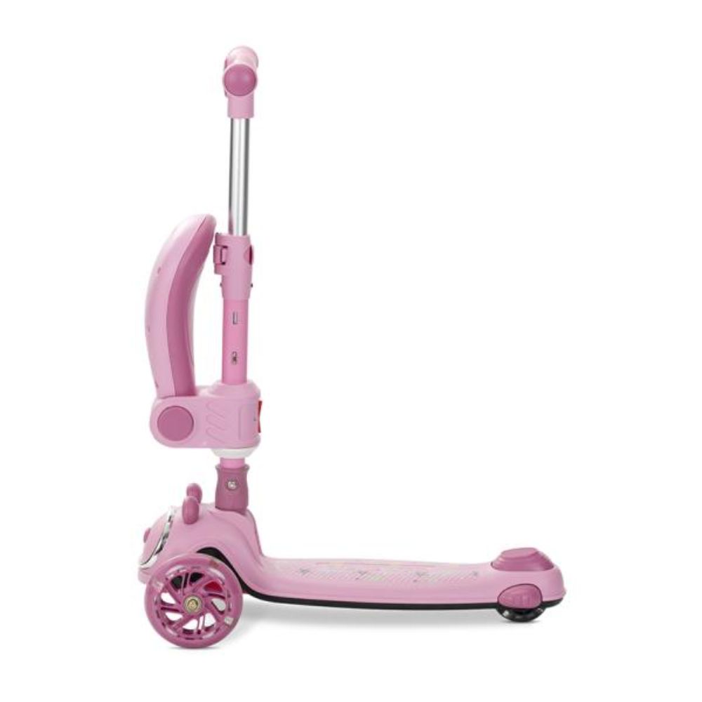 Trotineta pliabila, Lorelli Swiftie, pana la 50 kg, roti din silicon cu leduri colorate, Pink