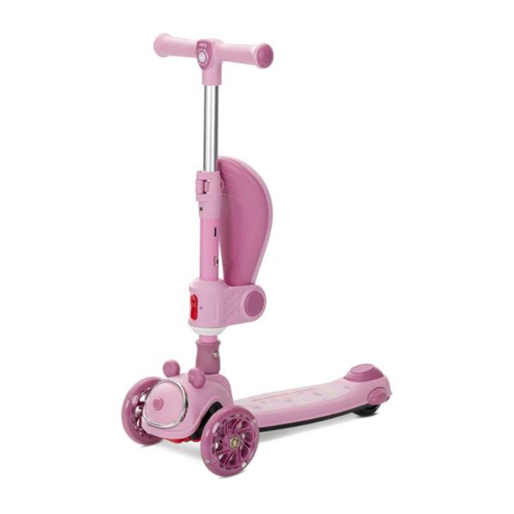 Trotineta pliabila, Lorelli Swiftie, pana la 50 kg, roti din silicon cu leduri colorate, Pink