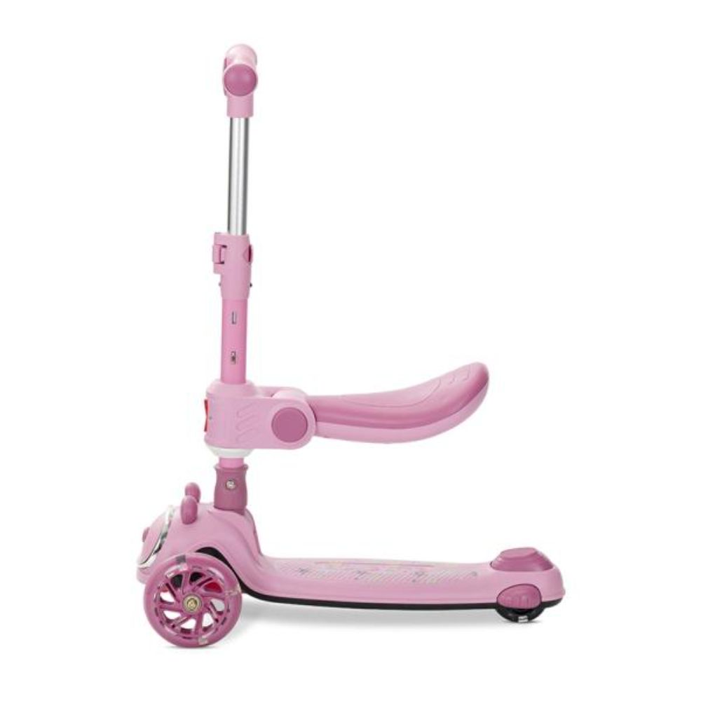 Trotineta pliabila, Lorelli Swiftie, pana la 50 kg, roti din silicon cu leduri colorate, Pink