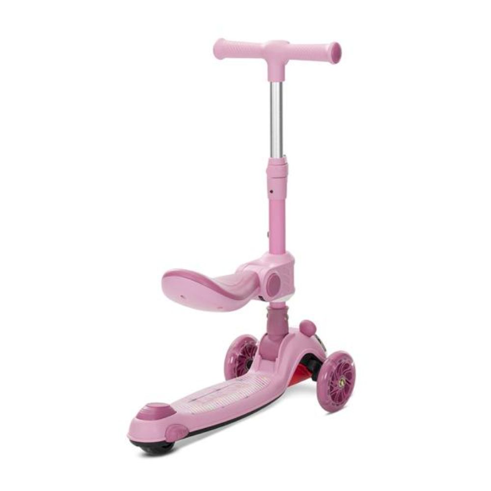 Trotineta pliabila, Lorelli Swiftie, pana la 50 kg, roti din silicon cu leduri colorate, Pink