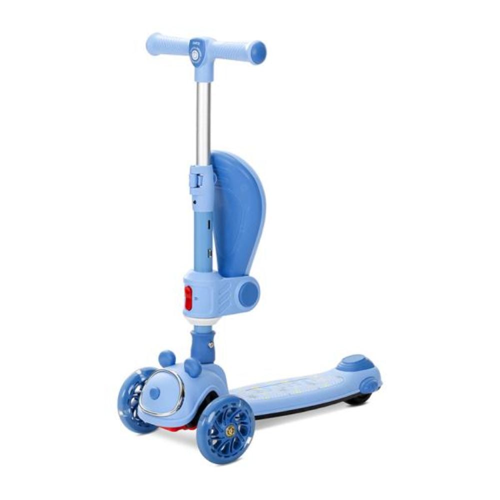 Trotineta pliabila, Lorelli Swiftie, pana la 50 kg, roti din silicon cu leduri colorate, Blue