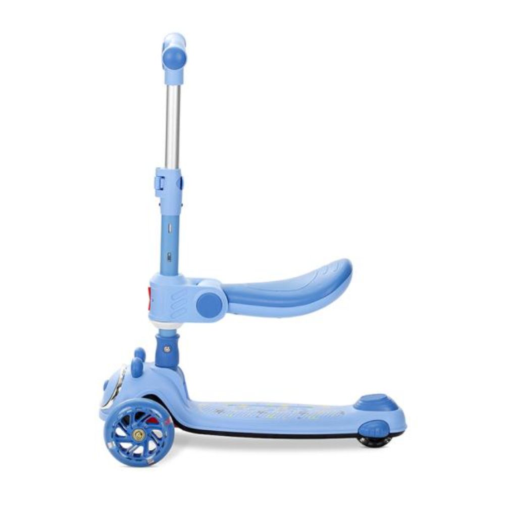 Trotineta pliabila, Lorelli Swiftie, pana la 50 kg, roti din silicon cu leduri colorate, Blue